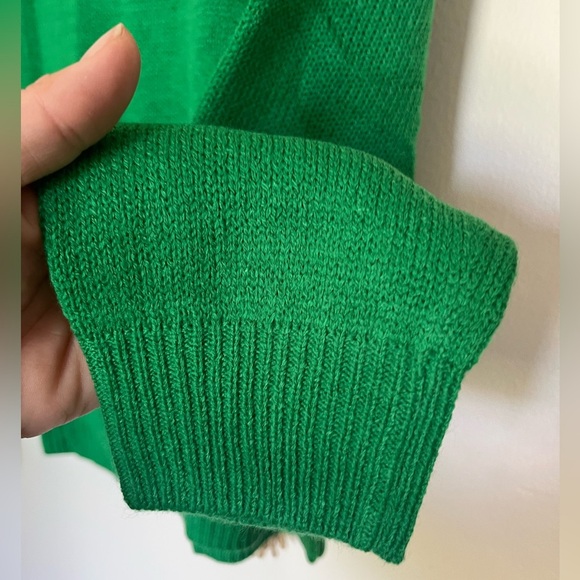 Spring Green Oversized Pullover Cropped Sweater 100% Cotton Women’s Sz M, NWOT - Picture 6 of 11